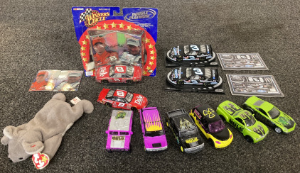 DALE EARNHARDT AND DALE JR COLLECTIBLE CARS, THE INCREDIBLE HULK CARS AND BEANIE BABY