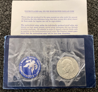 UNCIRCULATED 40% SILVER EISENHOWER DOLLAR COIN