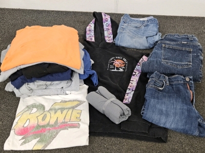 WOMEN'S L HOODIE, L-XXL TEE SHIRTS, GIRLS 14-16 HUSKY WRANGLER JEANS, MORE
