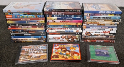 DVD'S INCLUDING SERIES, FAMILY MOVIES, AND MORE