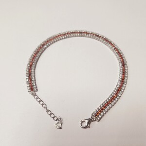 Silver Cz 8.74G 7.5" Bracelet