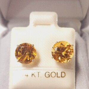 14K Citrine(3TO4ct) Earrings