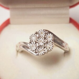 Silver 7 Diamond Ring