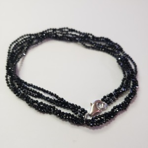 Silver Black Spinel Necklace