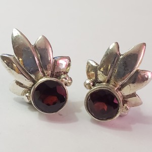 Silver Garnet Earrings