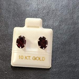 Silver Garnet(2.92ct) Earrings