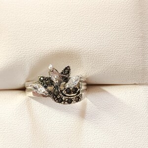 Silver Marcasite CZ Ring