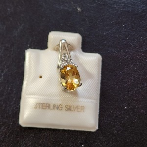 Silver Citrine Pendant