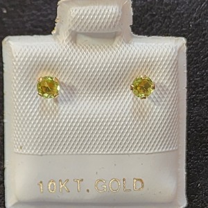 10K Peridot Earrings