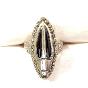 Silver Marcasite&Onlyx Ring