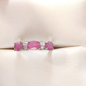 Silver Ruby(2.5ct) CZ Ring