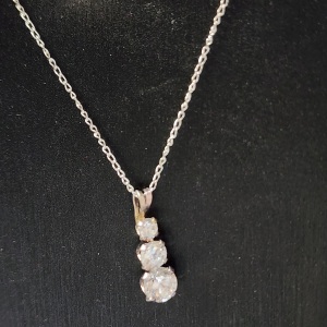 Silver CZ Necklace