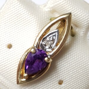 10K Amethyst And Diamond Pendant