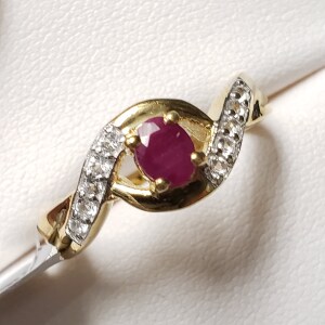 Silver Ruby White Topaz(0.45ct) Ring