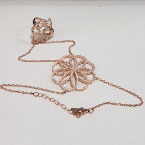 Silver Rose Gold Plated Belly Dancers CZ Bracelet