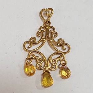 14K Gemstone Pendant