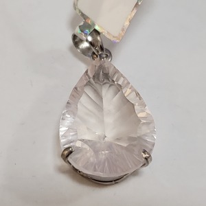 Silver Rose Quartz Pendant