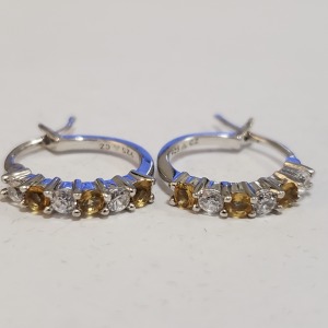 Silver Citrine Earrings