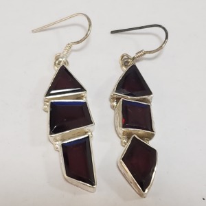 Silver Garnet Earrings