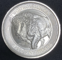 Two Troy Ounces 999+ Fine Silver - Mint ID Buffalo Coin