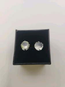 10mm Round Cut Green Amethyst 7.5CT Stud Earrings