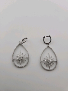 18K Sunburst Diamond Earrings