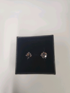 6mm Round Cut Smoky Quartz 2CTW Stud Earrings