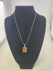 Silver Canadian Ammolite Necklace