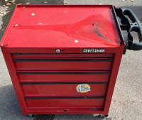 SMALL RED CRAFTSMAN TOOL BOX W/ TOOLS