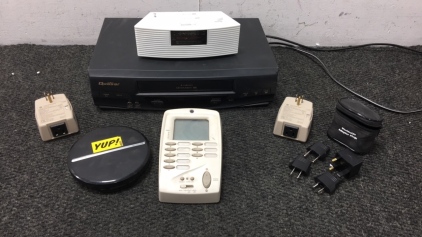 VCR, GE Indoor Outlet Timer Set, Alarm Clock Radio and More