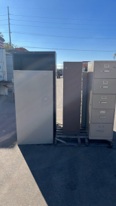 (4) FILING CABINETS AND METAL SHELF