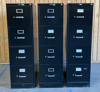 (3) HON METAL FILING CABINETS, ONE IS LOCKED