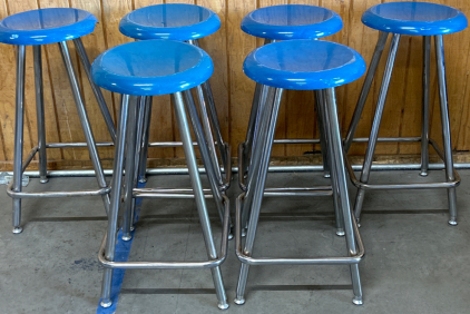 (6)- 25&rdquo; TALL METAL STOOLS