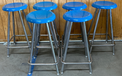 (6)- 25&rdquo; TALL METAL STOOLS