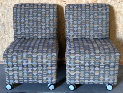 (2) PADDED ROLLING OFFICE CHAIRS