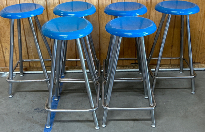 (6)- 25&rdquo; TALL METAL STOOLS