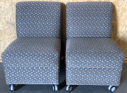 (2) PADDED ROLLING OFFICE CHAIRS