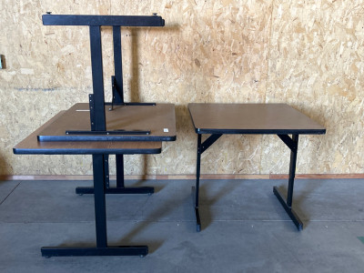 (2) 35-1/2”x 29-1/2”x 26” WOOD AND METAL TABLES