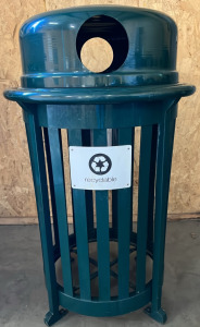 GREEN MEATL RECYCLE TRASH CAN COVER W/ LID