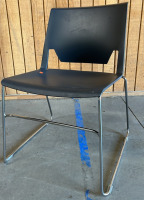 DARK GREY PLASTIC/ METAL CHAIRS - 4