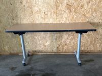 (6) ROLLING TABLES/ DESKS-59-1/2”x 19-1/2”x 29” (SOME TABLES MAY HAVE DAMAGED WHEELS) - 2