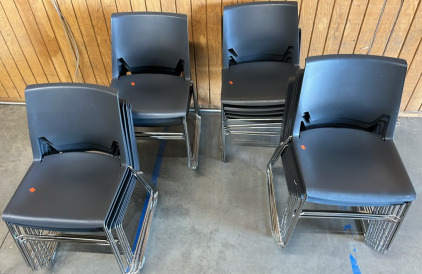 DARK GREY PLASTIC/ METAL CHAIRS