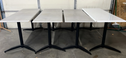 (4) GREY/ WHITE 60”x 40” TABLES / DESKS