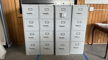 (4) GREY HON METAL FILING CABINETS