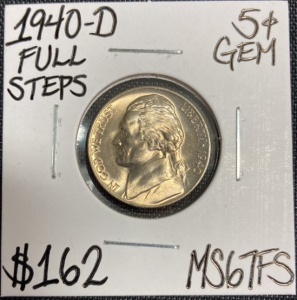 1940-D MS67FS Full Steps Jefferson Nickel