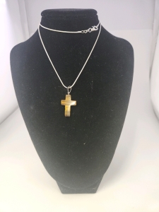 Tiger Eye Jasper Cross Necklace