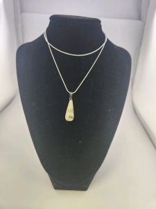 Grazy Lace Agate Gemstone Waterdrop Necklace