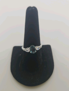 Faceted Oval Aquamarine. 925 Ring