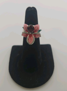 Ruby Floral Sterling Ring