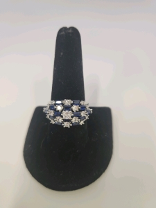 Blue And White Sapphire .925 Ring